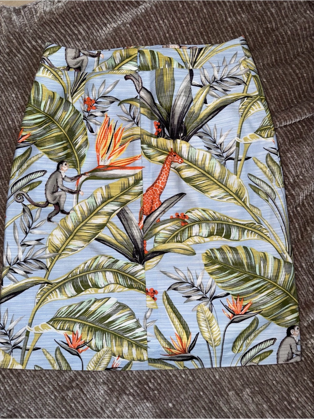 Ann Taylor Tropical Mini Skirt - Light Blue with Green & Orange - Picture 3 of 8